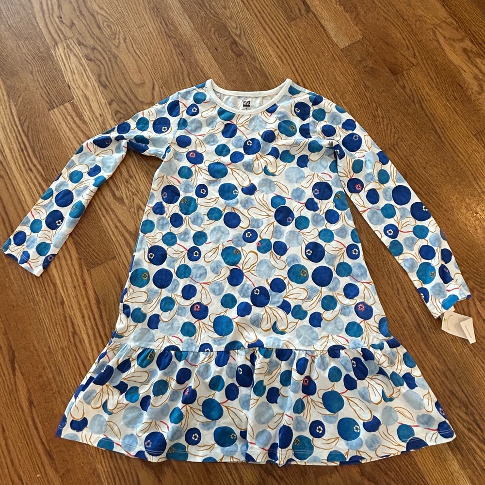 Tea Collection long sleeve ruffle hem dress - Size 8 - NWT
